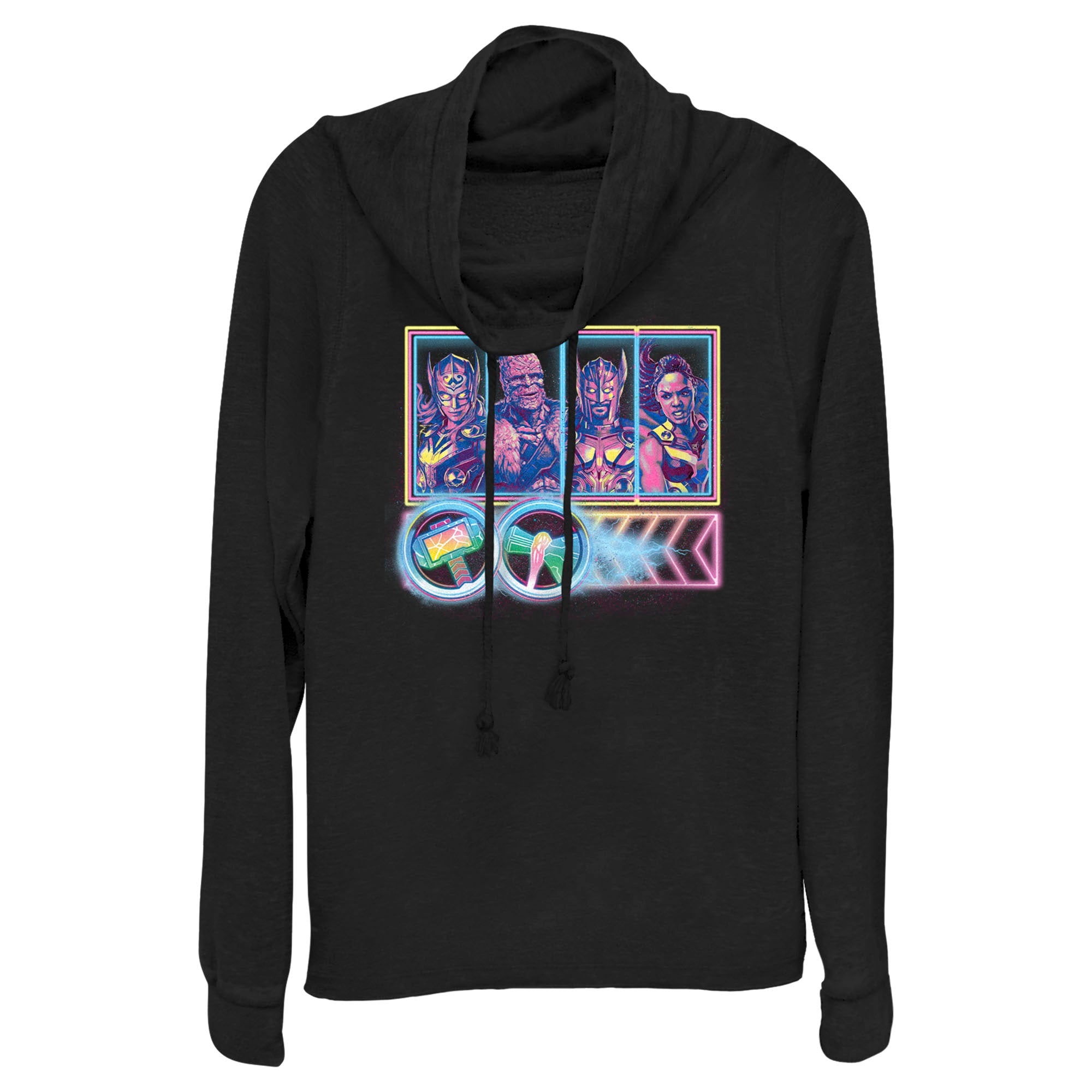 Marvel – Thor Neon Thunder Love Cowl Neck